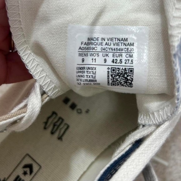 Converse Chuck‎ 70 Hi Tri-Panel Navy Oat Milk Ocean Unisex M 9/W 11 A05659C 4-15 - Picture 7 of 7